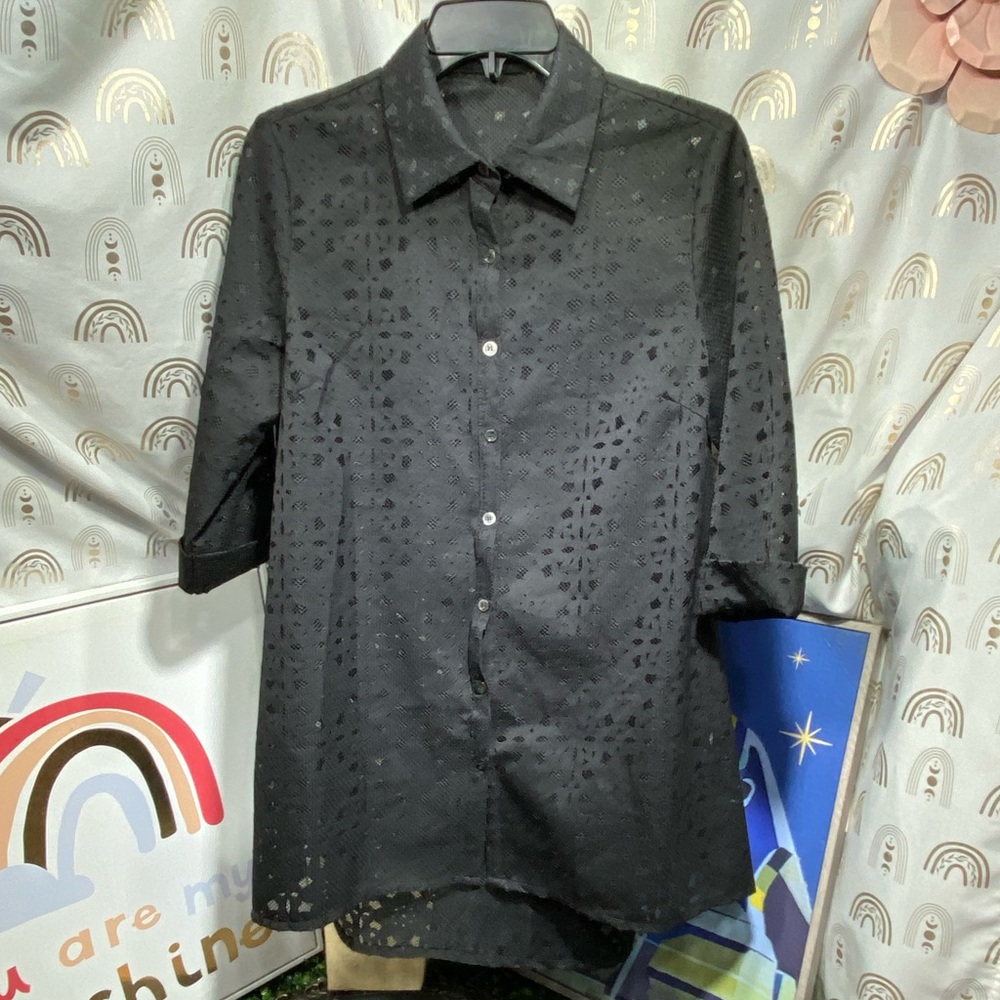 Gracia Black Patterned Men's Casual Shirt
